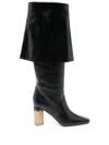 Chloé High Heel Knee-high Square Toe Boot In Black