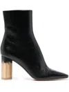 Chloé Bottines À Talon Georgia Femme Noir Taille 38 100% Cuir D'agneau In Black