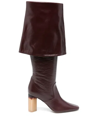 Chloé 85mm Eve Leather Over-the-knee Boots In Red