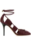 Chloé Luna 90 Cut-out Leather Pumps In 红色
