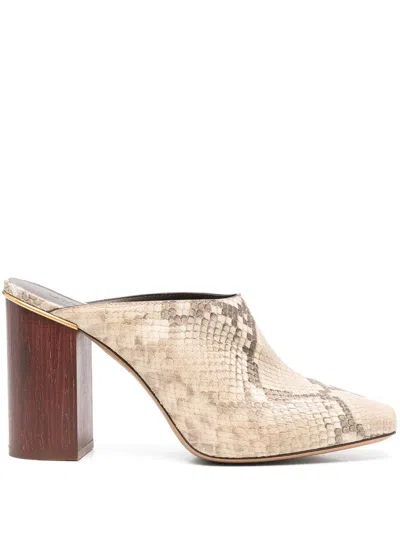 Chloé 95mm Ambre Mules In Neutrals