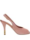 Chloé Heeled Flower Sandal In Pink