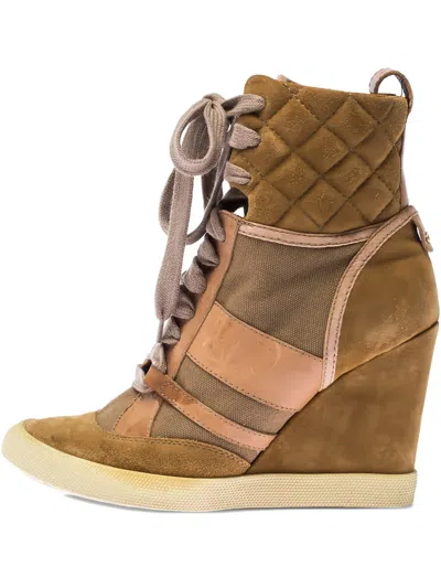 Pre-owned Chloé 95mm Wedge Lace-up Boots