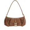 Chloé Womens Clay Brown The 99 Padlock-embellishment Leather Shoulder Bag