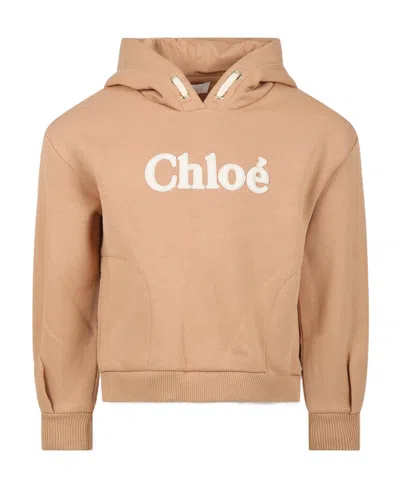 Chloé A Hoodie With A Logo In Nude