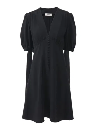 Chloé Crepe A-shaped Dress In Black