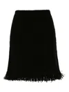 Chloé Tweed Boucle Silk Cashmere Mini Skirt In Black