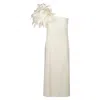 Chloé One-shoulder Organza-trimmed Linen Maxi Dress In Eden White