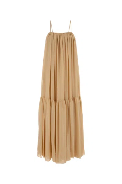 Chloé Chloe Women Skin Pink Silk Long Dress In Neutral