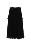 Chloé Long Sleeveless Dress In Silk Georgette In Black