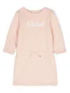 Chloé Abito Modello Felpa Con Ricamo In Pink