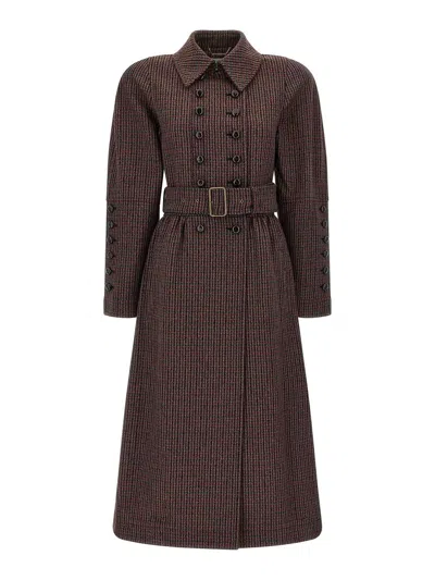 Chloé Double-breasted Coat In Brown