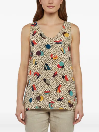 Pre-owned Chloé Abstract-print Tank Top In Neutral