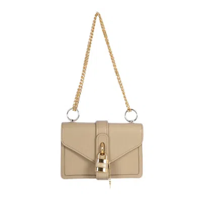 Chloé Chloe Aby Chain Mini Leather Shoulder Bag In Neutral
