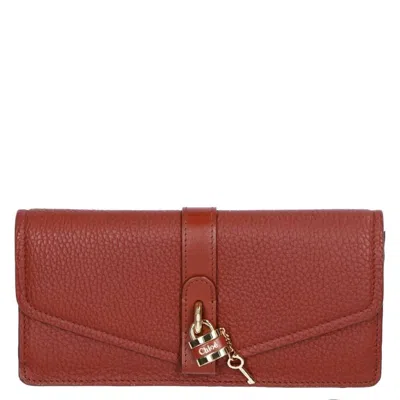 Chloé Chloe Aby Long Leather Wallet In Brown