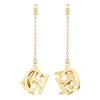 Chloé Chain And Charm Dangling Letters Earrings In Gold