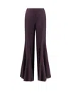 Chloé Acetate And Silk Trousers With Flared Bottom In Burgundy