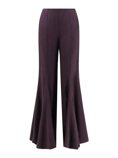 CHLOÉ ACETATE AND SILK TROUSERS WITH FLARED BOTTOM