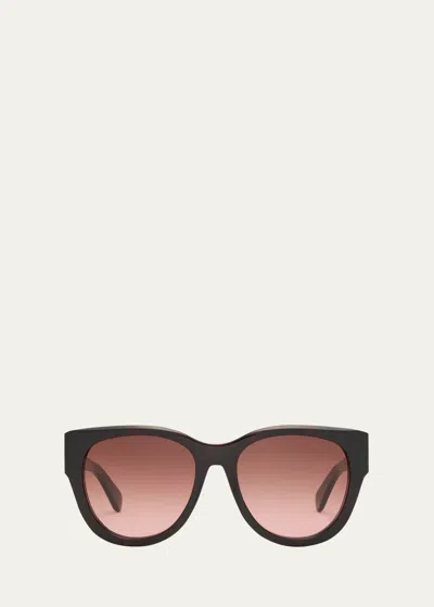 Chloé Acetate Cat-eye Sunglasses In Shiny Dark Havana