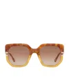 Chloé Womens Ch0240s Square-frame Acetate Sunglasses Brown In Brown