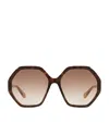 Chloé Acetate Esther Geometric Sunglasses In Brown