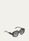Chloé Acetate Rectangle Sunglasses In Black