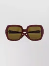 Chloé Acetate Square Frame Sunglasses With Tinted Lenses In Burgundy