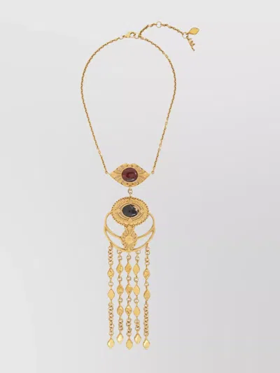 Chloé Adjustable Amulet Chain Gemstone Pendant Tassel