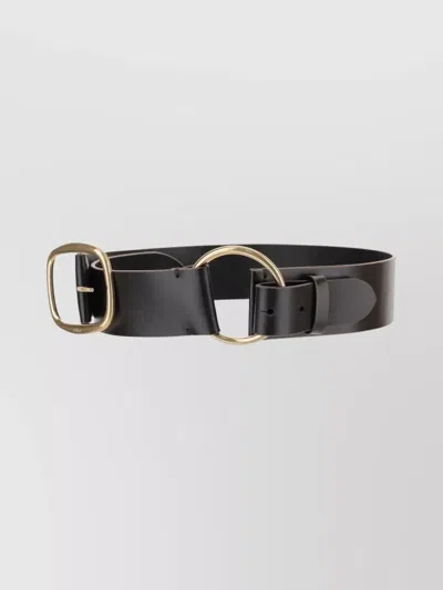 Chloé Adjustable Belt Gold-tone Buckle In Black