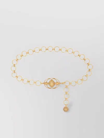 Chloé Adjustable Chain Belt Amulet Detail In Gold