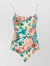 Chloé Adjustable Floral Print Scoop Neckline Swimwear