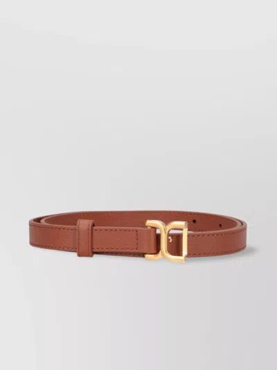 Chloé Adjustable Length Gold-tone Buckle Belts In Brown