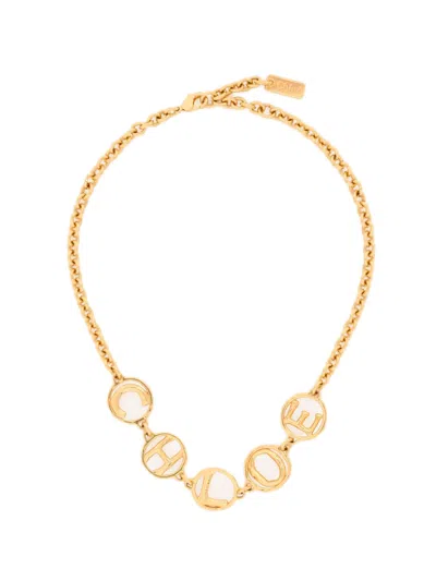 Chloé Chloè Adjustable Metal Logo Plate In Gold