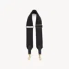 Chloé Chloe Logo Canvas Adjustable Bag Strap In Black