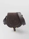 Chloé Saddle Shape Shoulder Bag With Suede Finish In Brown