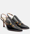 Chloé Agnes Embellished Leather Slingback Pumps In Black