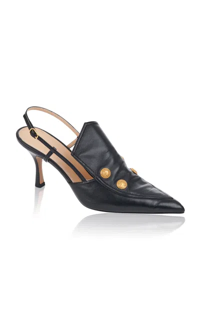 Chloé Agnes Leather Pumps In Black