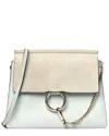 Chloé Airy Grey Suede Medium Faye Shoulder Bag (authentic Pre-loved) In Blue