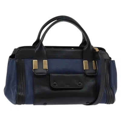 Pre-owned Chloé Chloe Alice Satchel Leather Navy Leather Bag () In Blue
