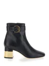 Chloé 'alize' Black Ankle Boots With C Buckle In Black
