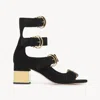 Chloé Woman Sandals Black Size 7 Leather In Black