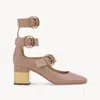 Chloé Alizè Pump Pink Size 6 100% Goatskin In Pink