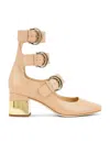 Chloé Alize Leather Pumps In Tan Rose