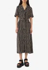 Chloé Chain Print Micro Silk Sable Maxi Dress In Black