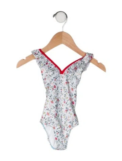 Pre-owned Chloé Babies' All Over Print One Piece Bathing Suit In Neutral