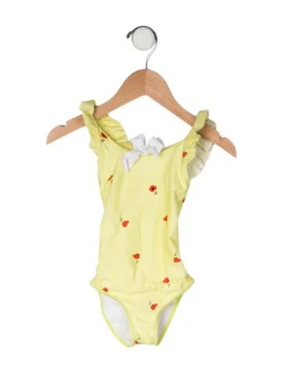 Pre-owned Chloé Babies' All Over Print One Piece Bathing Suit In Yellow