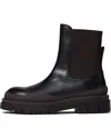CHLOÉ ALLI LEATHER BOOT IN BLACK/BROWN