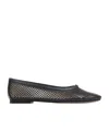 Chloé Marcie Leather Net Ballerina Flats In Black