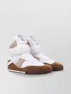 Chloé Kick Natural Brown High-top Sneaker In Mesh And Leather