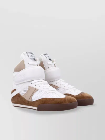 CHLOÉ ALMOND TOE HIGH-TOP SNEAKER